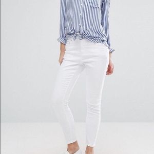 ASOS Petite Ridley High Waist Skinny Jeans (White)